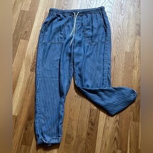 Indigo Regin women medium Blue Striped Pants track style with drawstring
